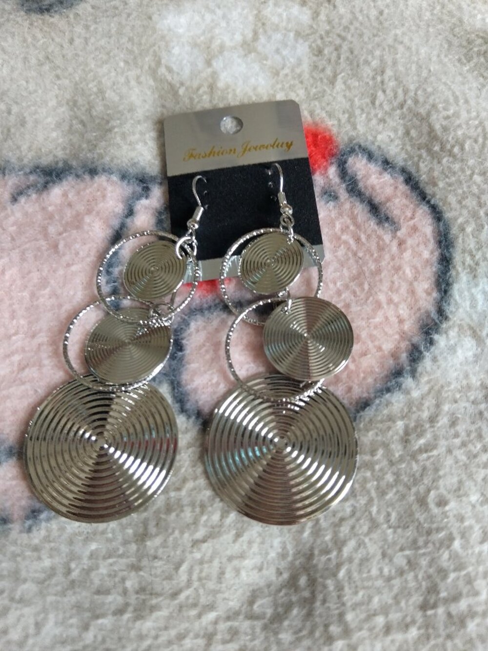 long silver dish earrings